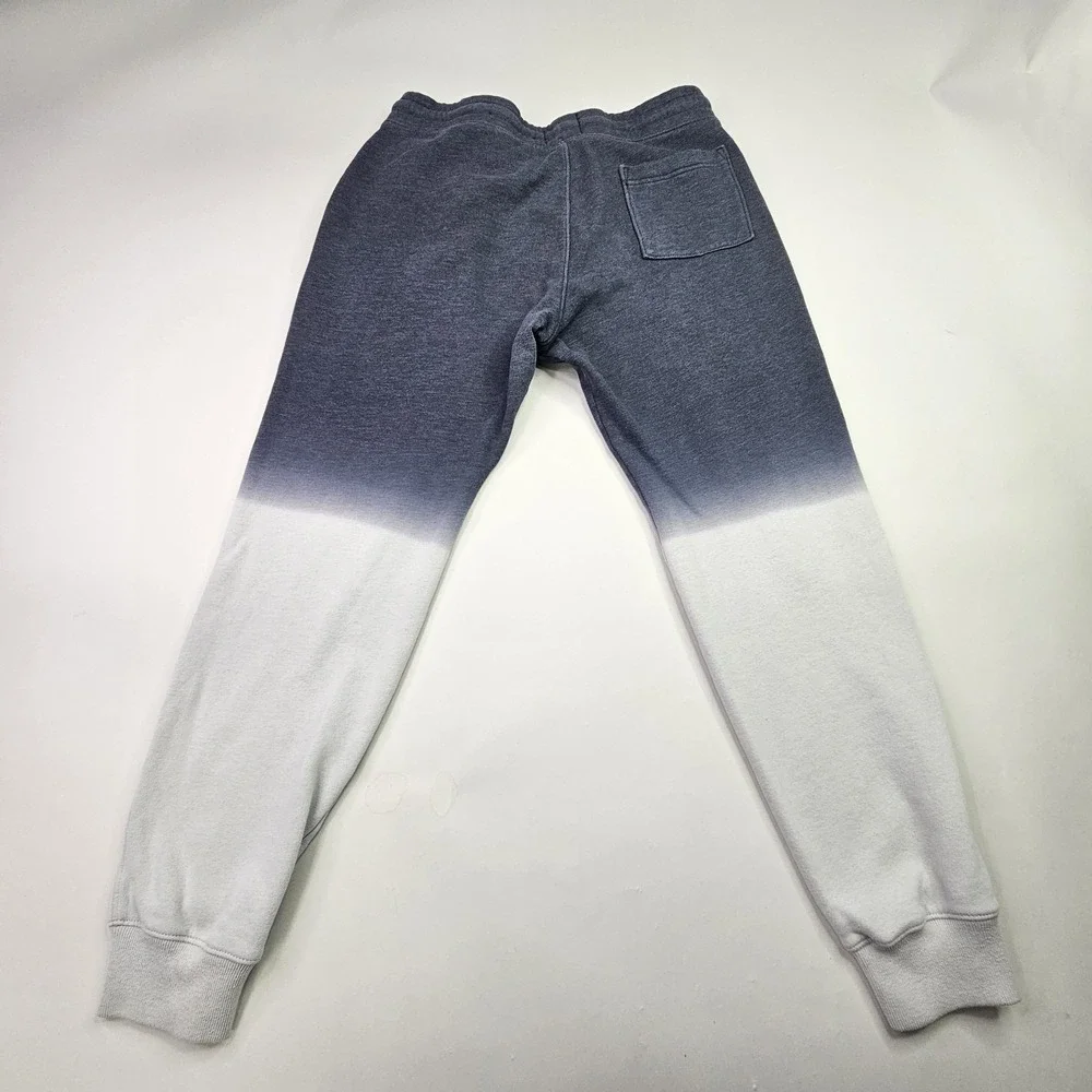 HOLLISTER Must-Have Collection Joggers M Gray White Ombre Dip Dye Logo Graphic